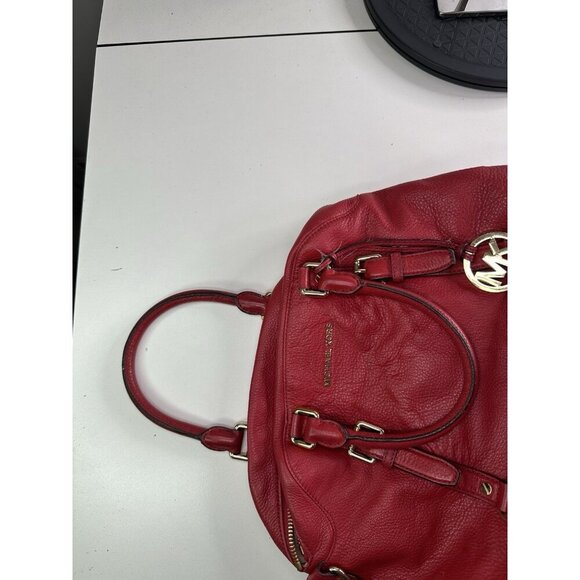 Michael Kors Bedford Large Red Leather Satchel/Bowling Bag - Picture 4 of 10